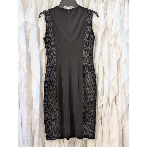 Calvin Klein Black Size 4 Sleeveless Scoop Neck Sheath Dress w/Side Logo Details - Picture 11 of 16